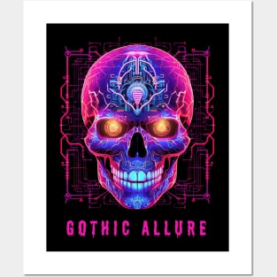 Circuit board skull Posters and Art